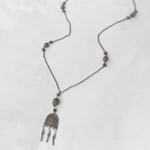*SOLD* Antique Ladakhi Bedouin filigree amulet pendant ball & bar link necklace